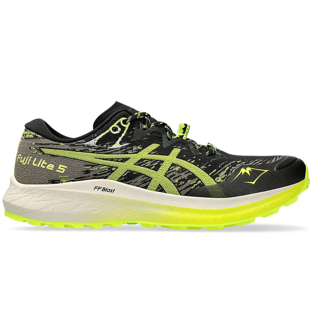 Asics black and neon yellow Fuji Lite 5 running shoe ASICS Fuji Lite 5 Trail Running Shoes (For Women) - Save 46% main image 2