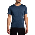 Load image into Gallery viewer, Brooks-Men's Brooks Luxe Short Sleeve-Heather Blue Slate-Pacers Running