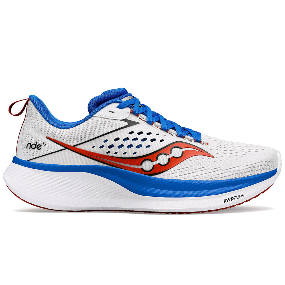 Men's Saucony Ride 17 White/Cobalt Standard Width (D) Order