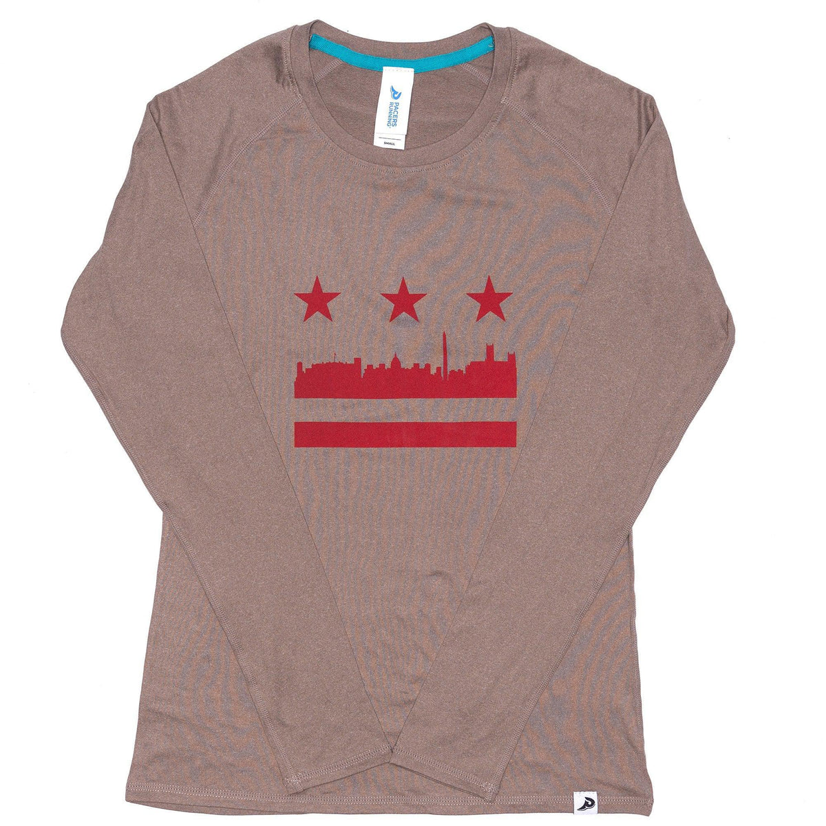 Sky Manufacturing-Women's DC Flag Performance Tech Long Sleeve-Mourning Dove-Pacers Running