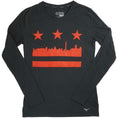 Load image into Gallery viewer, Pacers Running-Women's Mizuno DC Flag Long Sleeve-Pure Black/Red Screen-Pacers Running

