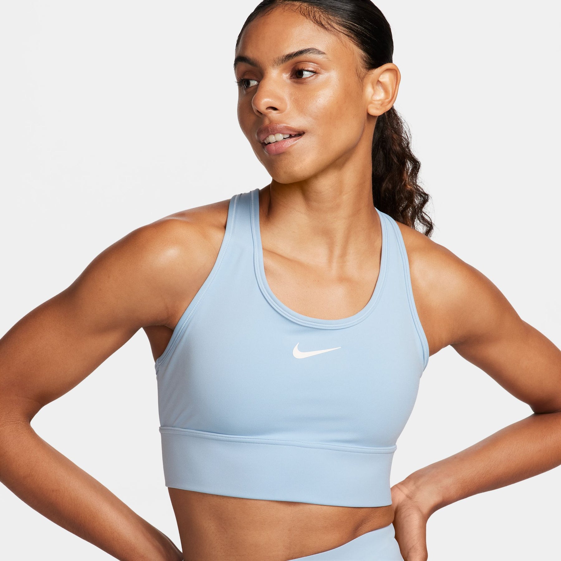 Nike Swoosh Dri-FIT Women's Sports Bra - Mineral/Black