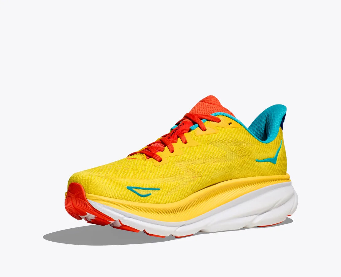 Men's HOKA ONE ONE Clifton 9 - Zest/Lime Glow - Pacers Running