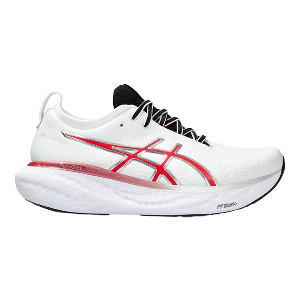 ASICS-Men's ASICS GEL-Nimbus 25 Anniversary-White/Classic Red-Pacers Running