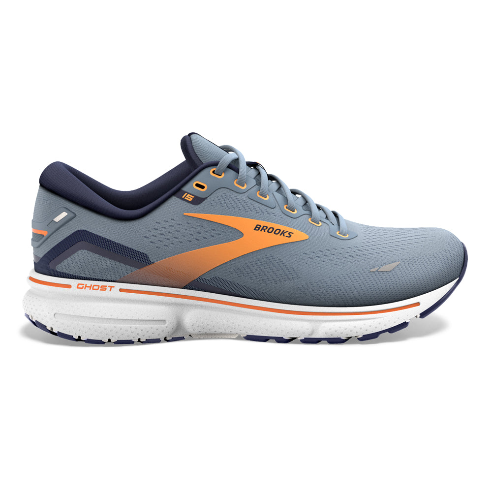 Brooks-Men's Brooks Ghost 15-Flintstone/Peacoat/Orange Pop-Pacers Running