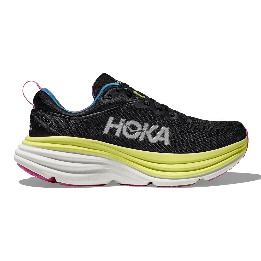 HOKA ONE ONE-Men's HOKA ONE ONE Bondi 8-Black/Citrus Glow-Pacers Running