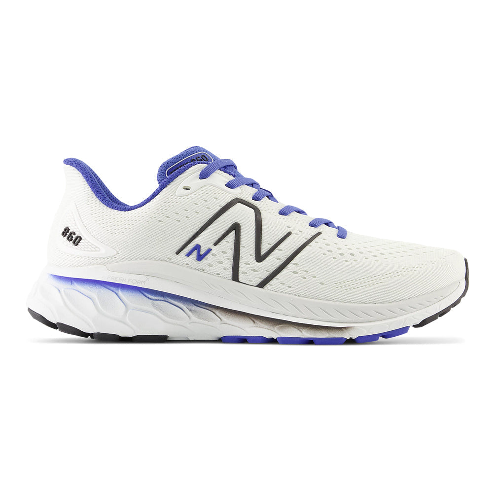 Men's New Balance Fresh Foam X 860v13, White/Marine Blue, 8 D Medium
