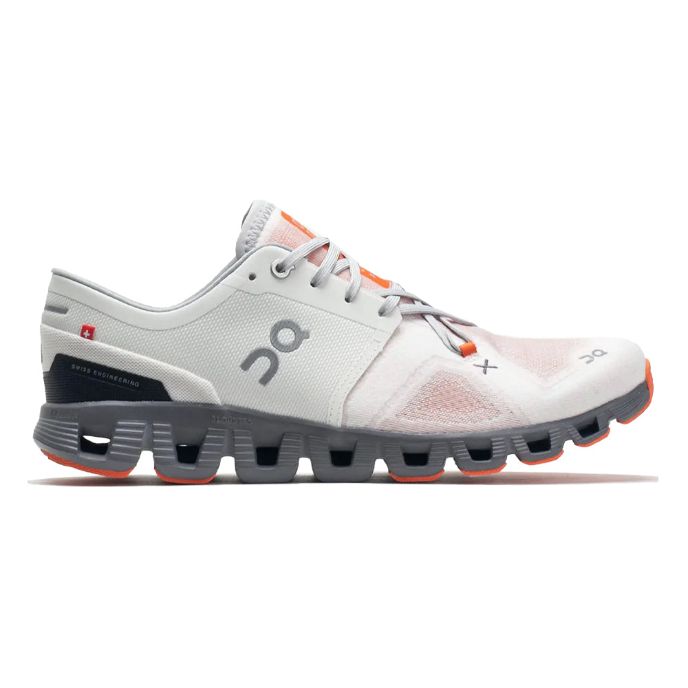 On-Men's On Cloud X 3-Ivory/Alloy-Pacers Running