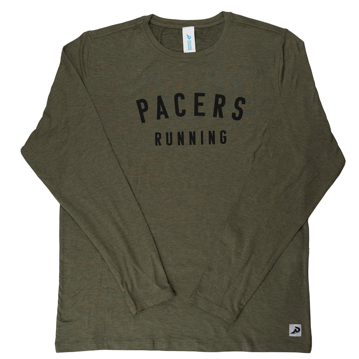 Sky Manufacturing-Men's Pacers Performance Tech Long Sleeve-Heather Hunter Green-Pacers Running