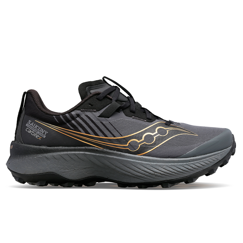 Men's Saucony Endorphin Edge, Black/Goldstruck, 9.5 D Medium