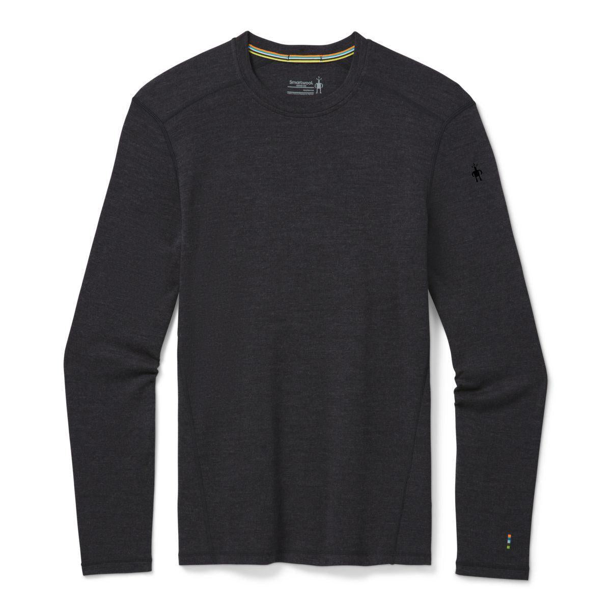Smartwool-Men's Smartwool Classic Thermal Merino Base Layer Crew-Charcoal Heather-Pacers Running