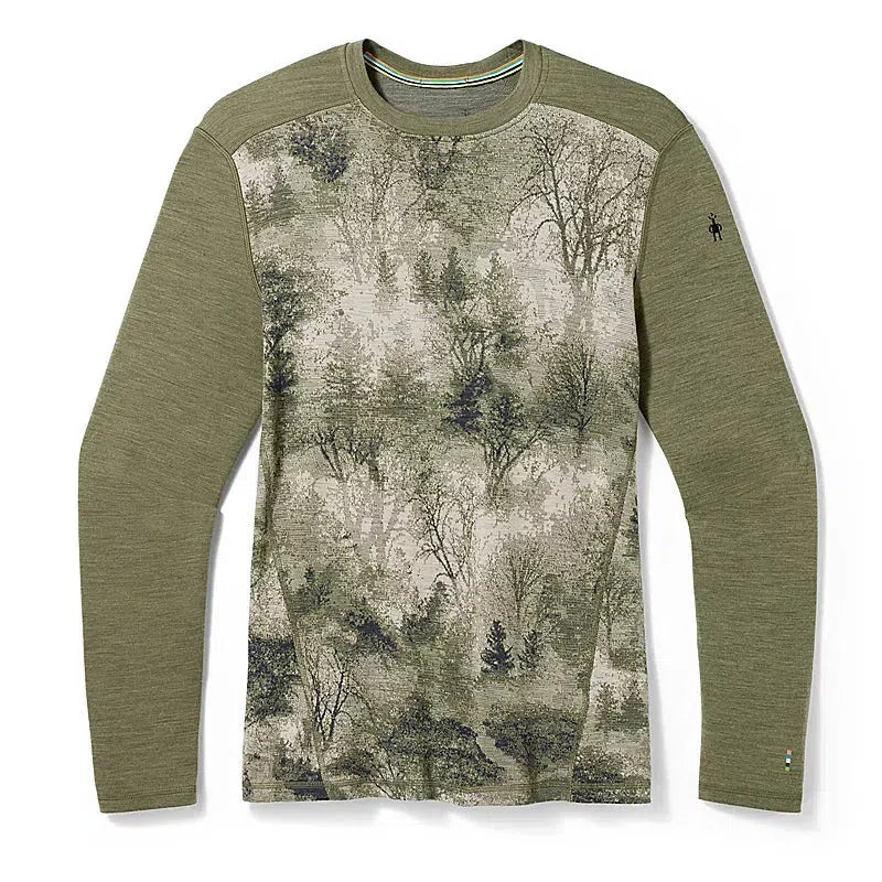 Smartwool-Men's Smartwool Classic Thermal Merino Base Layer Crew-Winter Moss Heather-Pacers Running