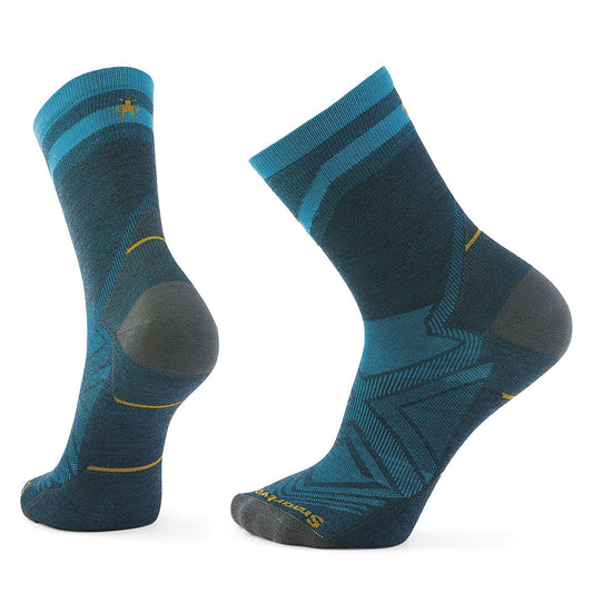 Men's Smartwool Run Zero Cushion Mid Crew Pattern Socks