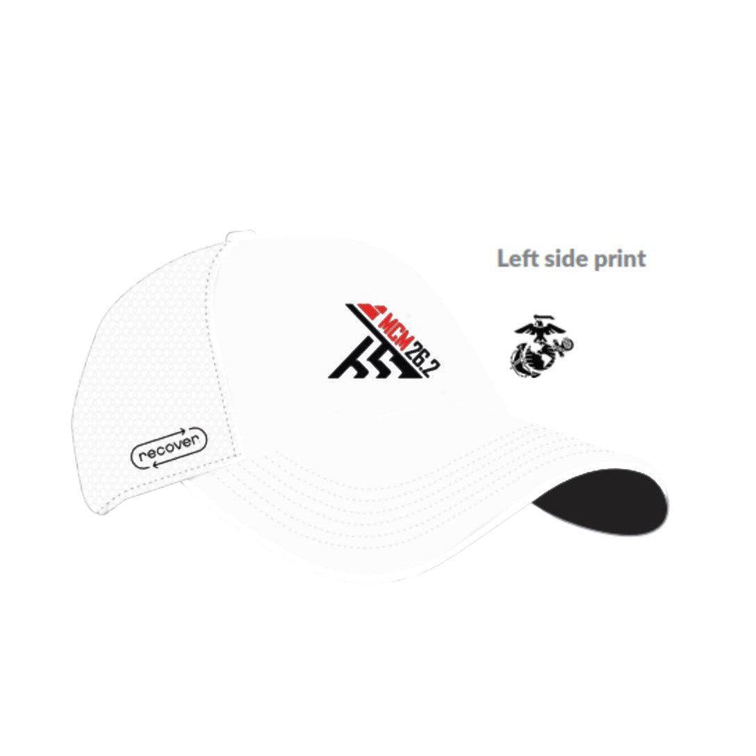 Recover-Recover MCM Logo Trucker Hat-White-Pacers Running