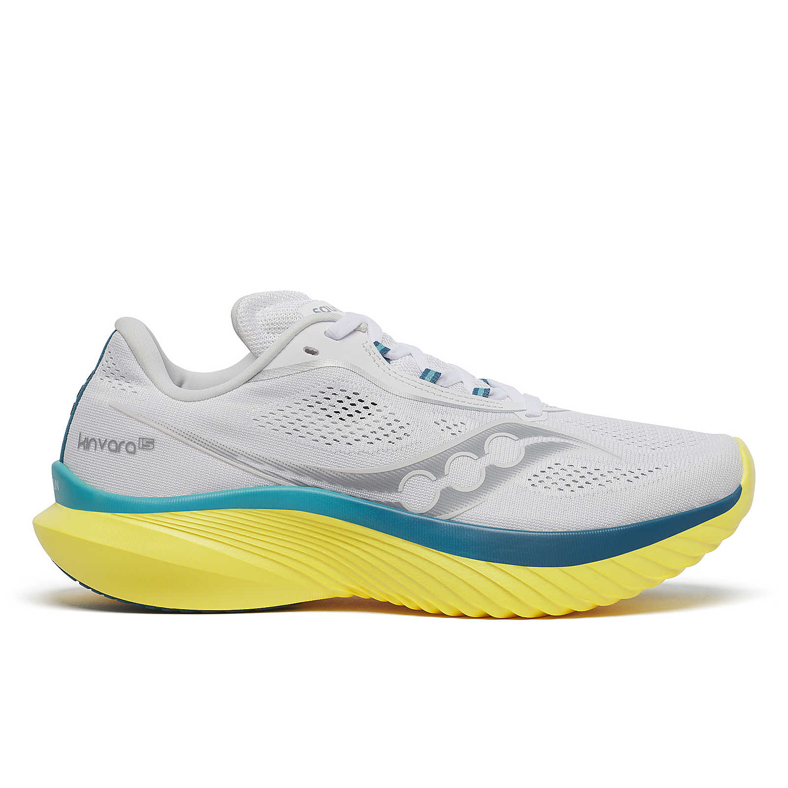 Women's Saucony Kinvara 15, White/Finch, 6.5 B Medium