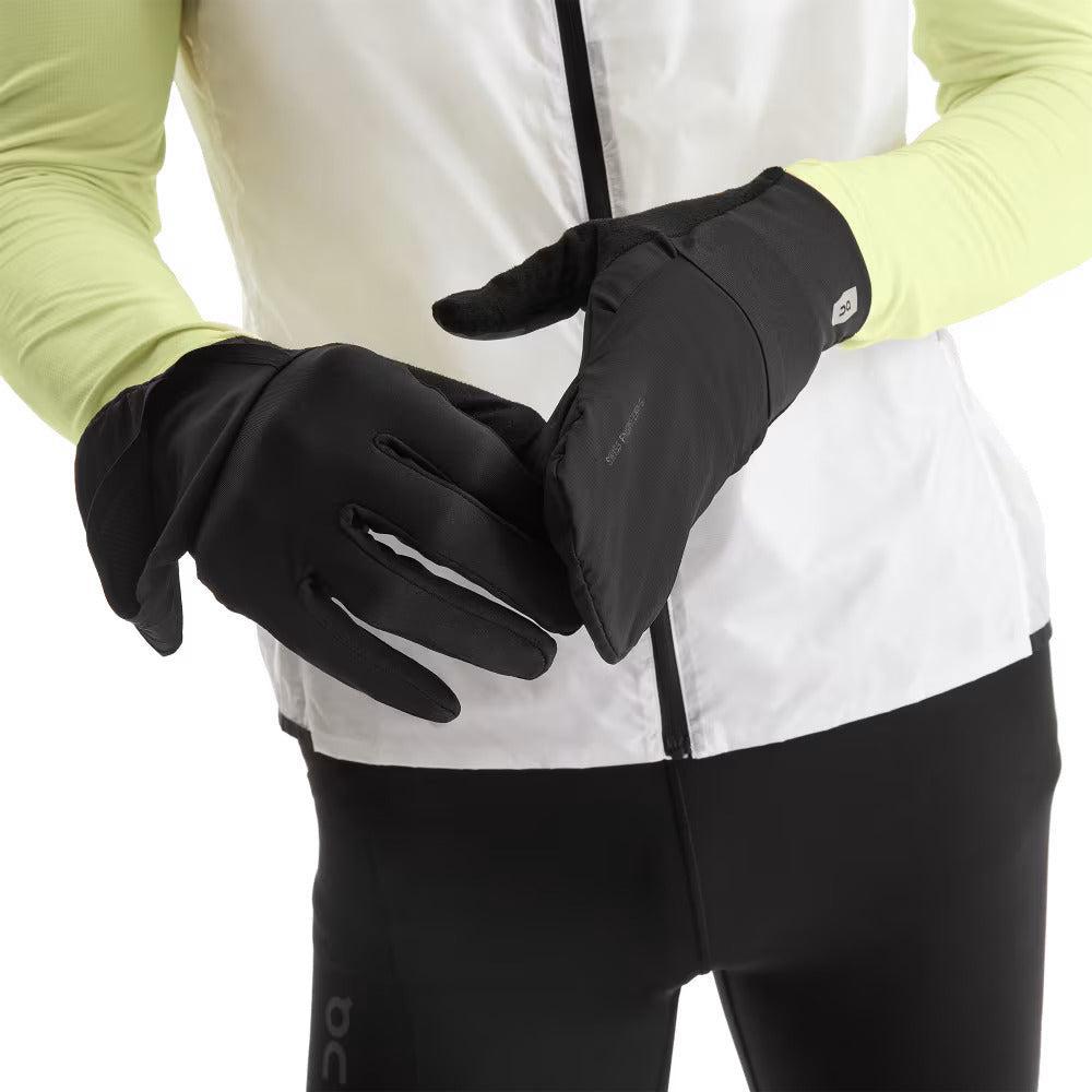 On-Unisex On Weather Glove-Black-Pacers Running