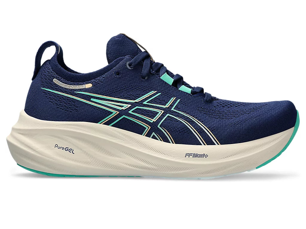 ASICS Women s Gel Nimbus 26 Blue Expanse Aurora Green 7