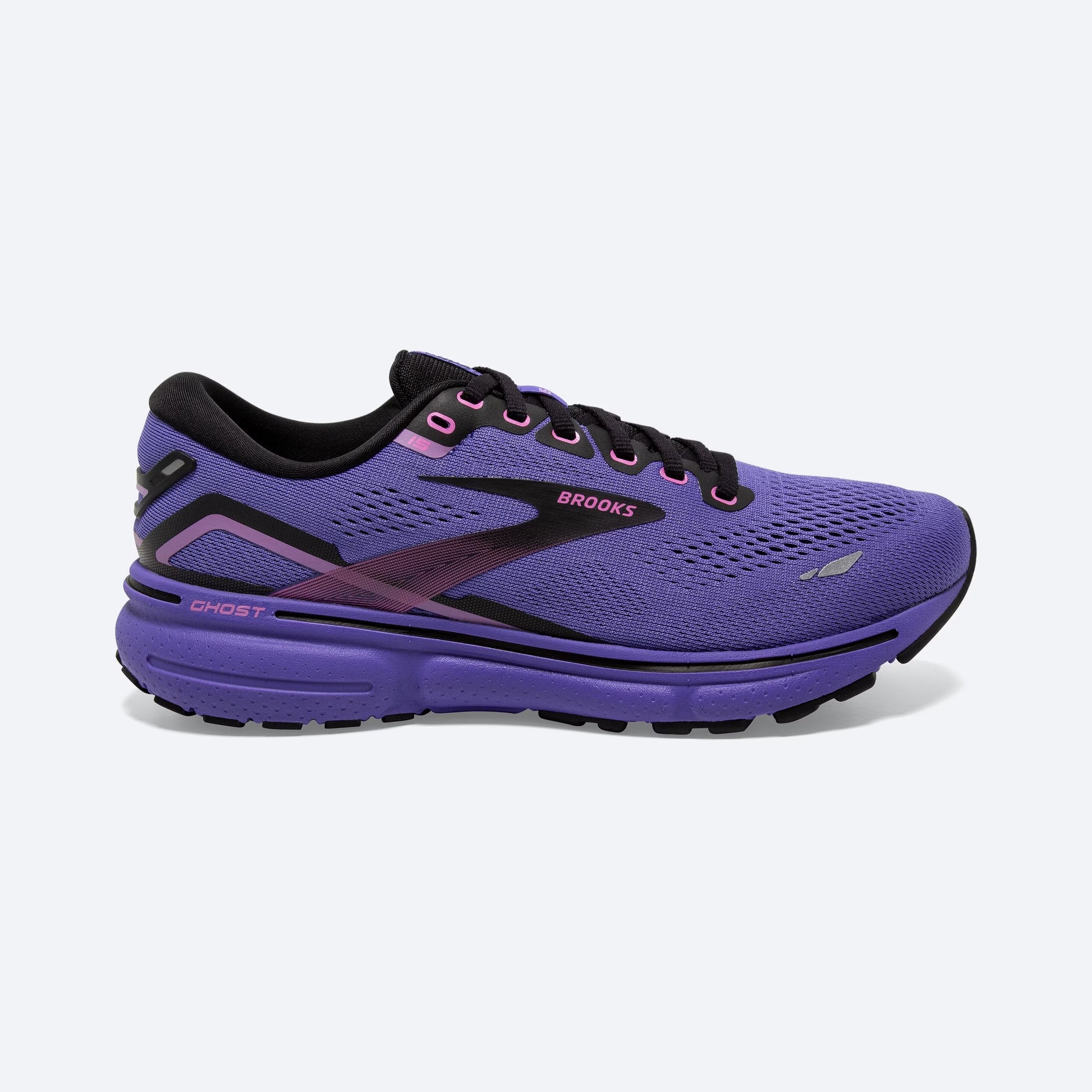 Women's Brooks Ghost 15, Purple/Pink/Black, 5 B Medium