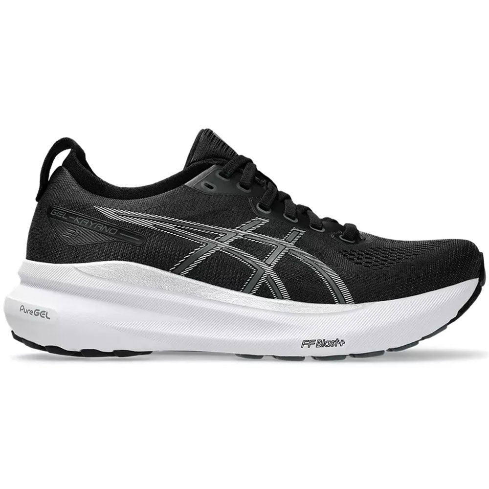 Women's Asics Gel-Kayano 31, Black/Pure Silver, 7 2A Narrow