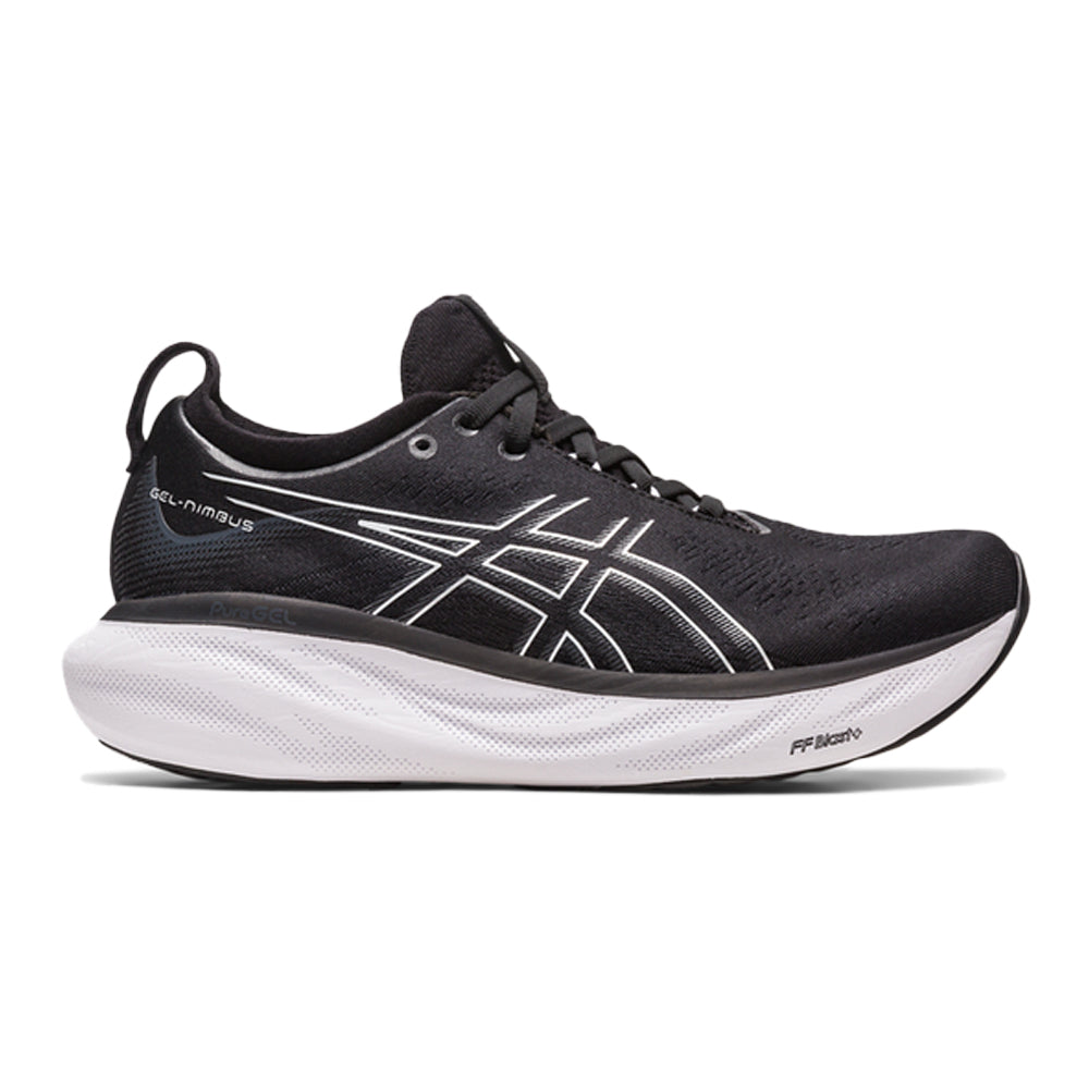 Women's Asics Gel-Nimbus 25, Black/Pure Silver, 12 B Medium