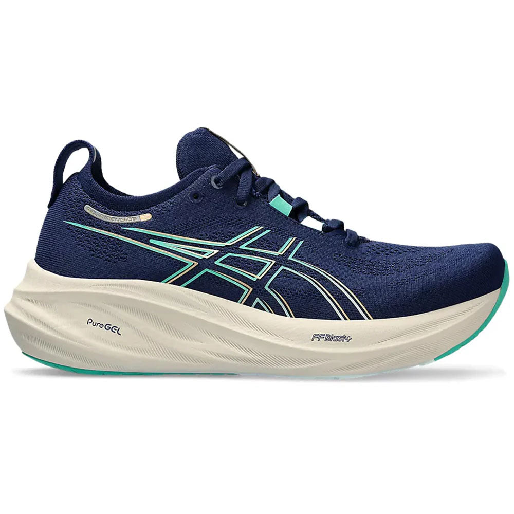 Women's Asics Gel-Nimbus 26, Blue Expanse/Aurora Green, 6 B Medium