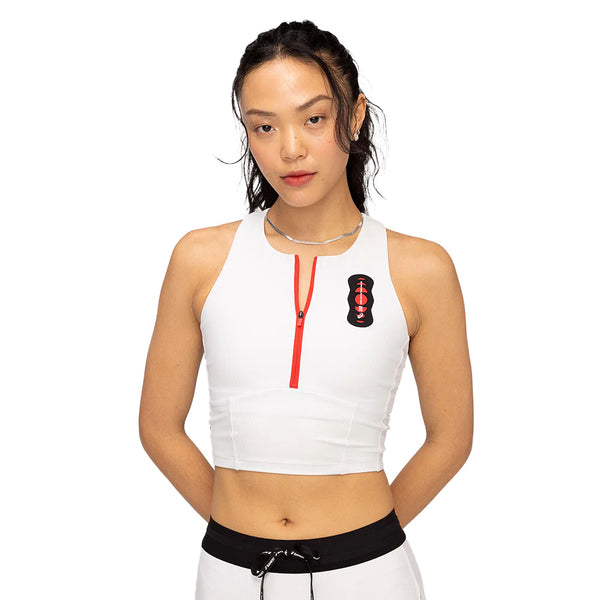 Women's ASICS x Bandit Cadence Stripe Zip Front Race Crop – Pacers