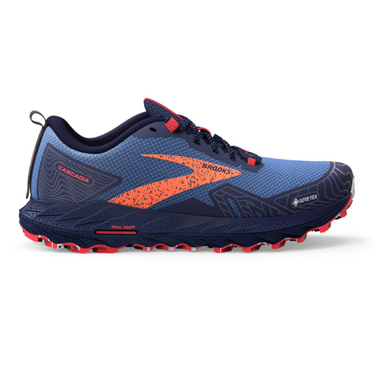 Brooks-Women's Brooks Cascadia 17 GTX-Navy/Bittersweet/Peacoat-Pacers Running