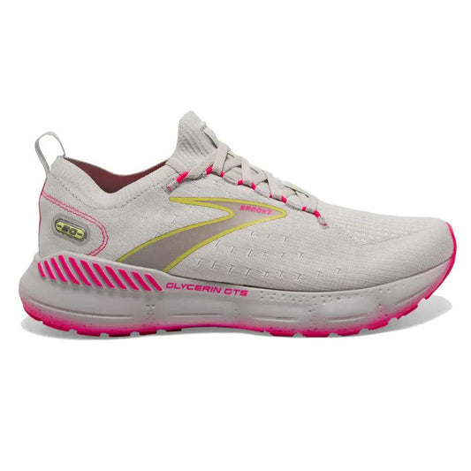 Brooks-Women's Brooks Glycerin StealthFit 20-Grey/Yellow/Pink-Pacers Running