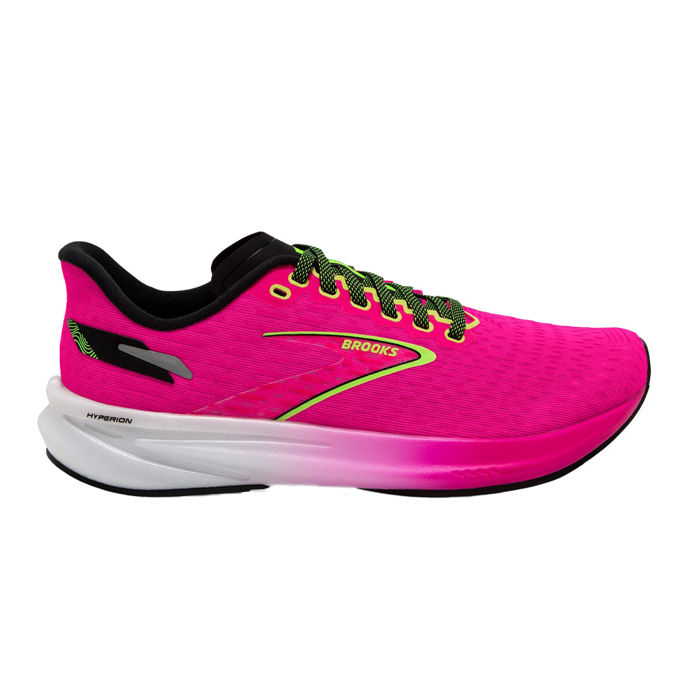 Women's Brooks Hyperion, Pink Glo/Green/Black, 5 B Medium