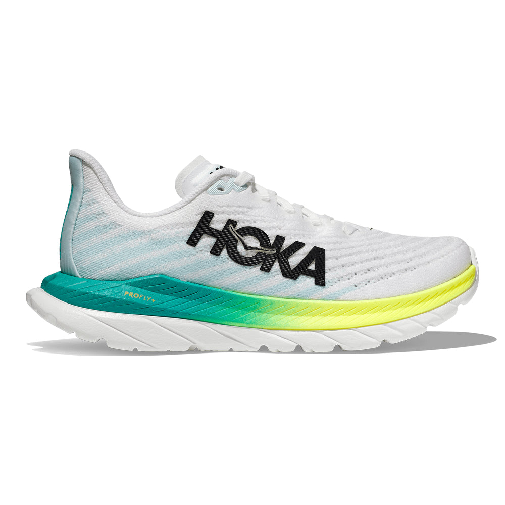 HOKA ONE ONE-Women's HOKA ONE ONE Mach 5-White/Blue Glass-Pacers Running