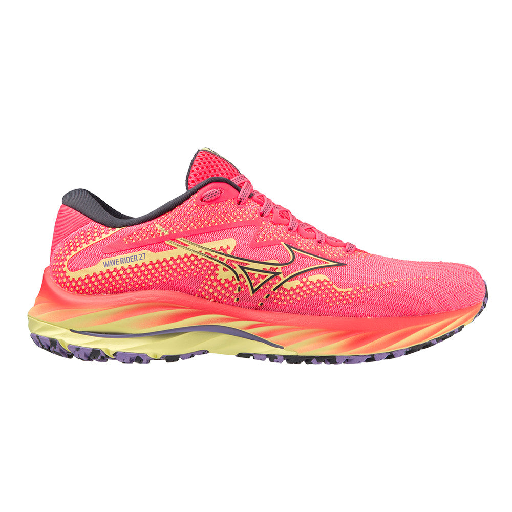 Mizuno-Women's Mizuno Wave Rider 27-High-Vis Pink-Ombre Blue-Pacers Running