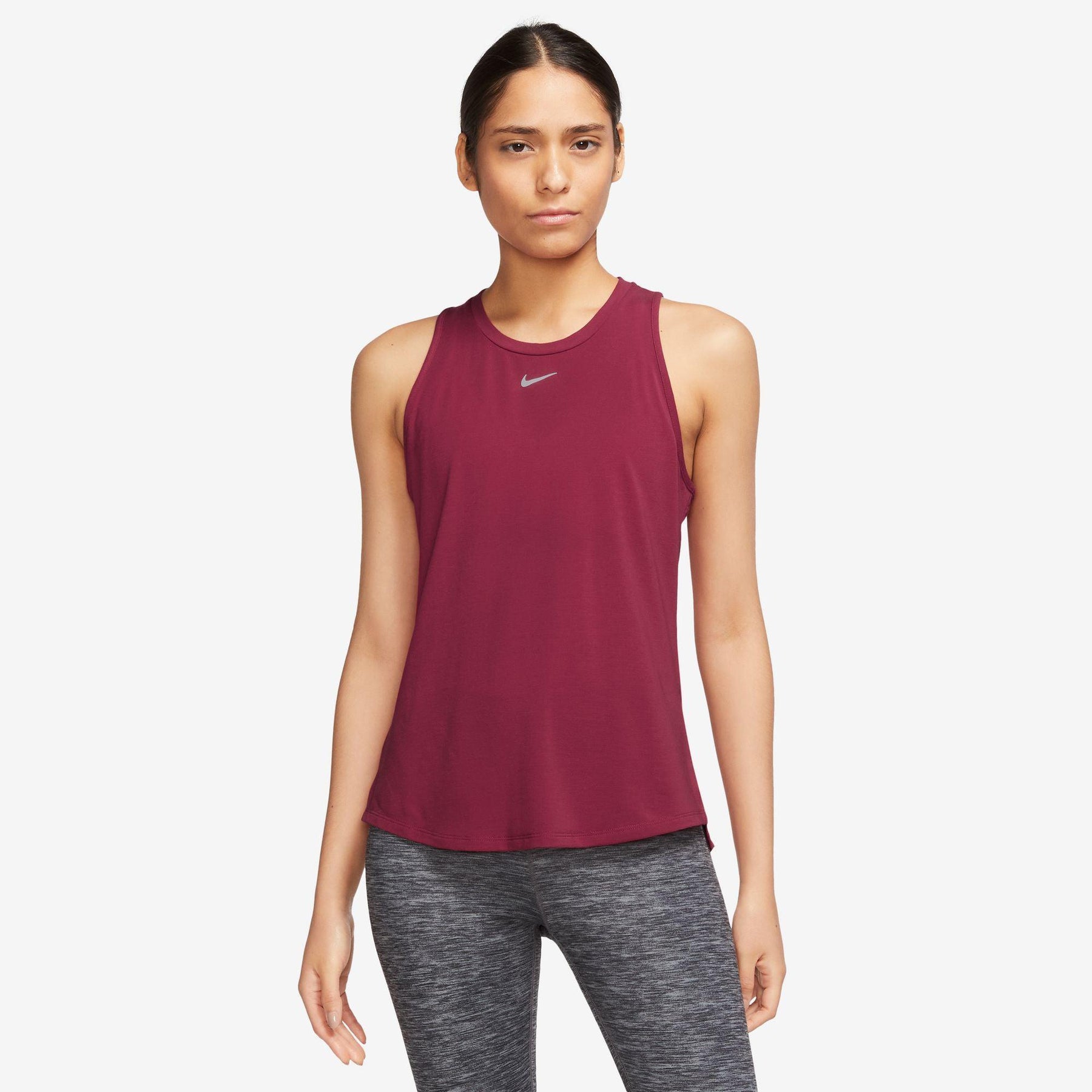 Buy Nike Women's Yoga Dri-FIT High Neck Tank Top Grey in KSA -SSS