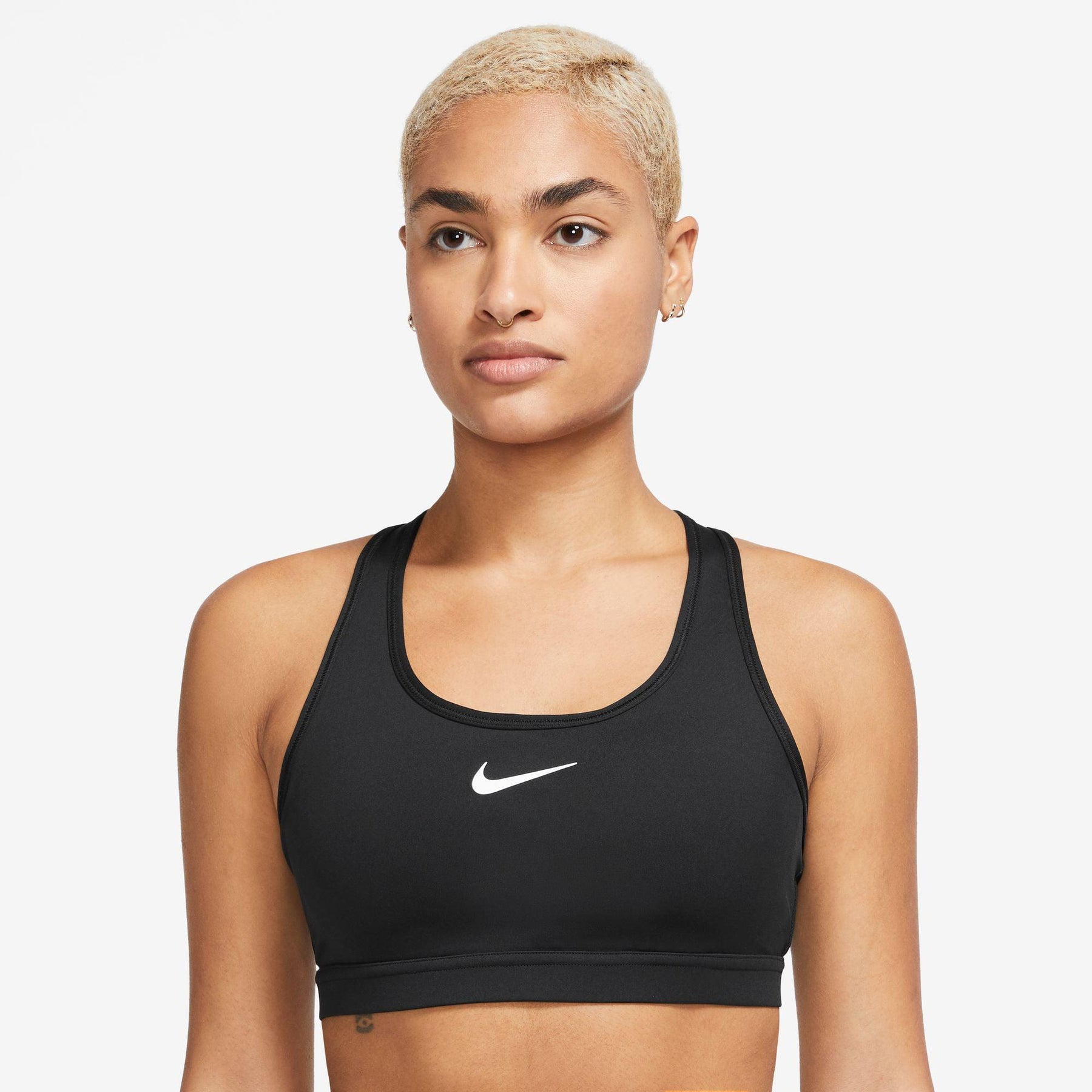 Nike-Women's Nike Swoosh Medium Support-Black/White-Pacers Running