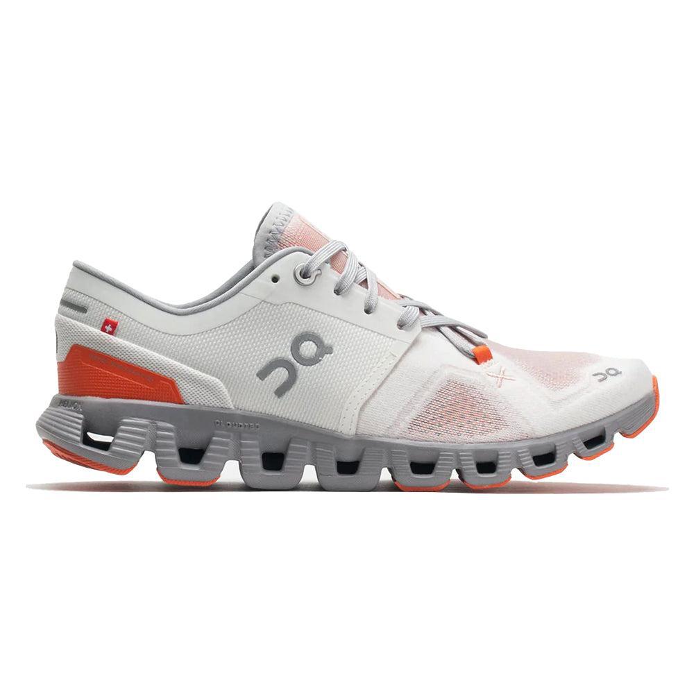 On-Women's On Cloud X 3-Ivory/Alloy-Pacers Running