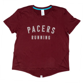 Sky Manufacturing-Women's Pacers Performance Tech Short Sleeve-Heather Windsor Wine-Pacers Running