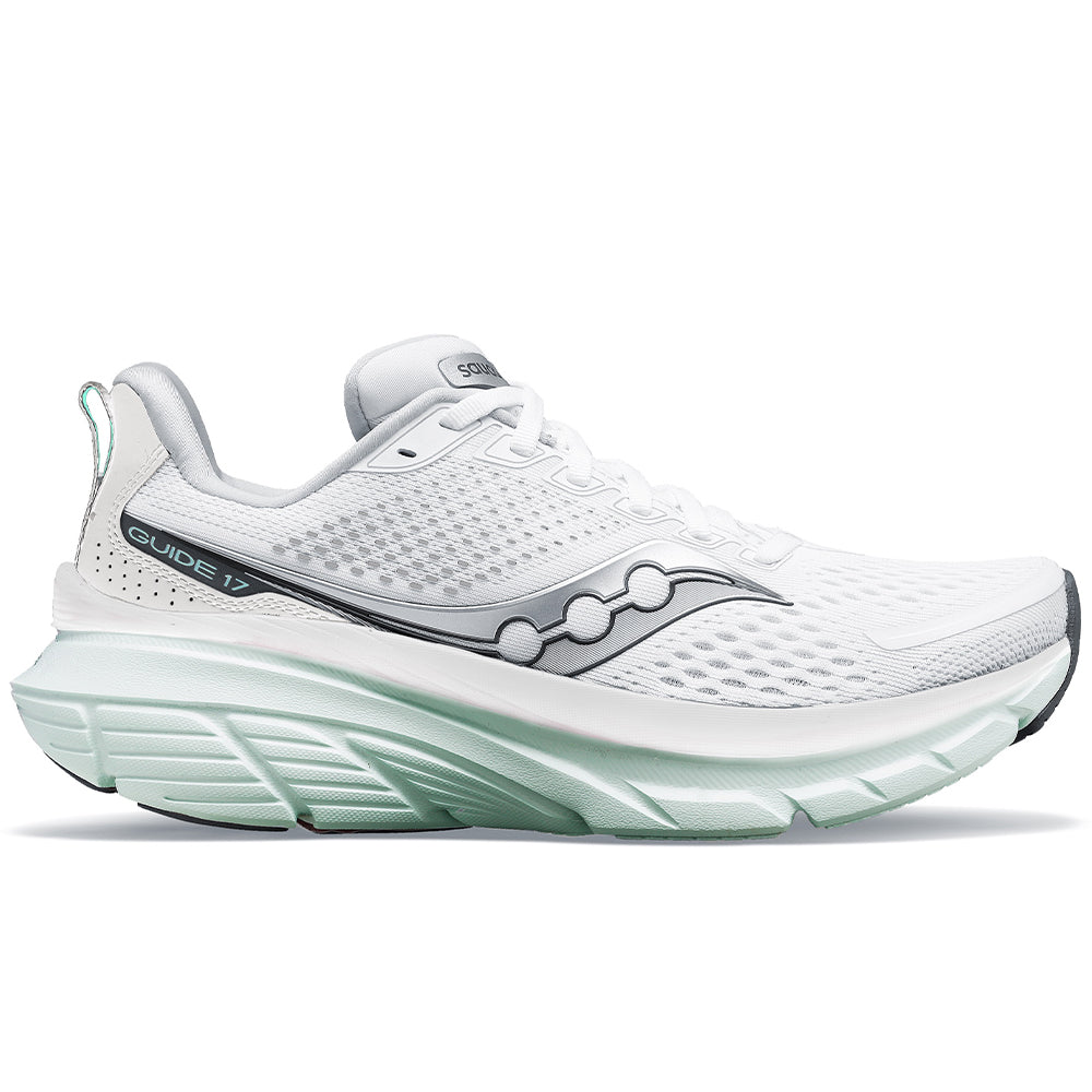 Saucony-Women's Saucony Guide 17-White/Jade-Pacers Running