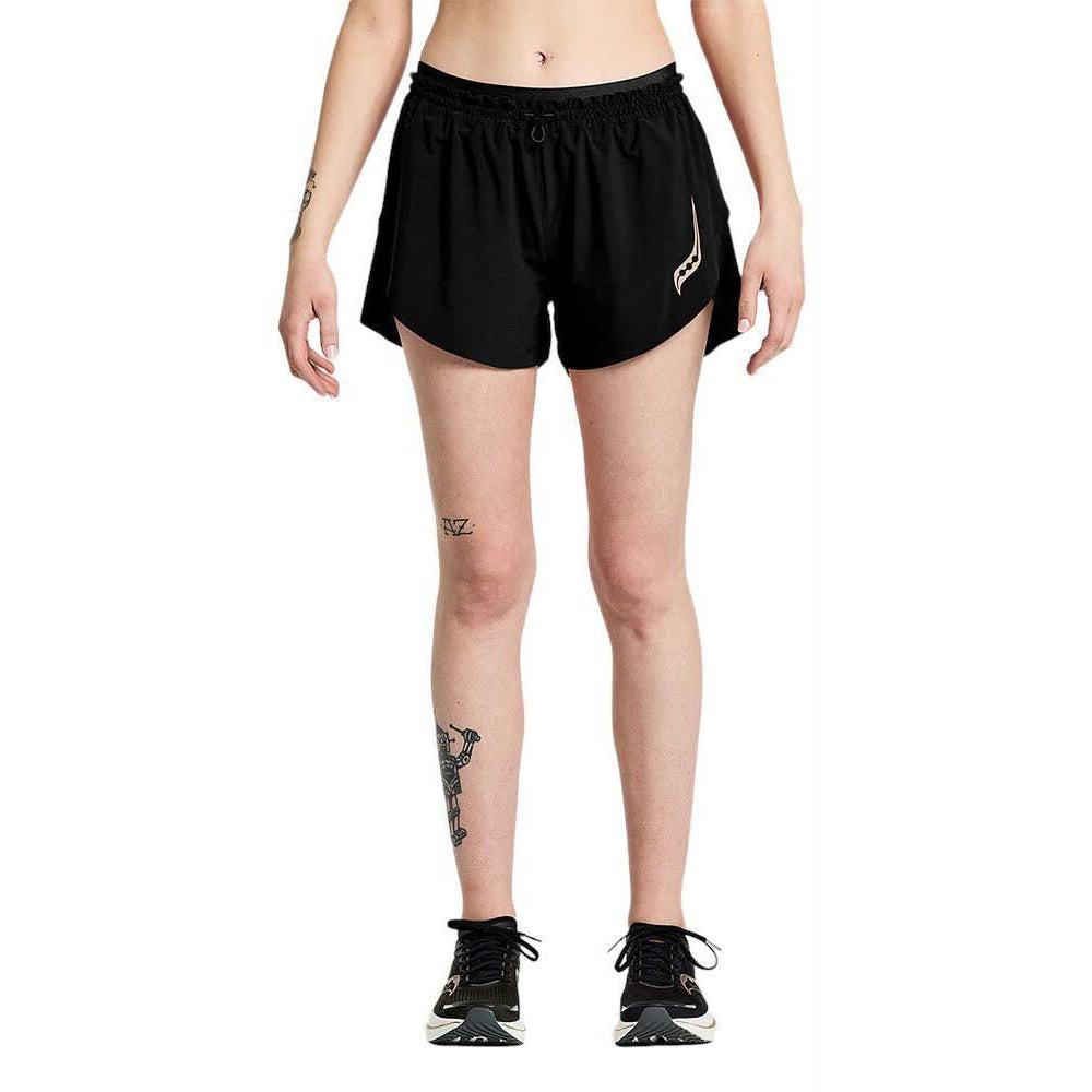 Saucony-Women's Saucony Pinnacle 2.5" Shorts-Black-Pacers Running