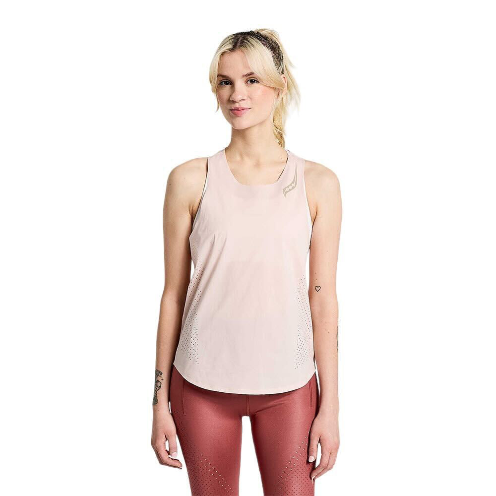 Saucony-Women's Saucony Pinnacle Tank-Sepia Rose-Pacers Running