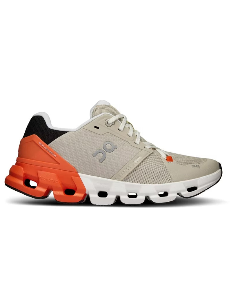 Women's On Cloudflyer 4, Sand/Flame, 7 B Medium