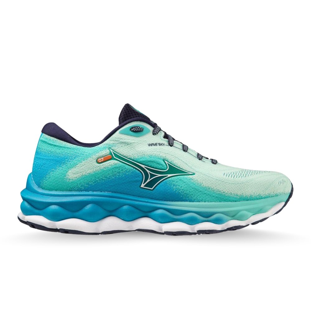 Women's Mizuno Wave Sky 7, Beveled Glass/White, 7 B Medium