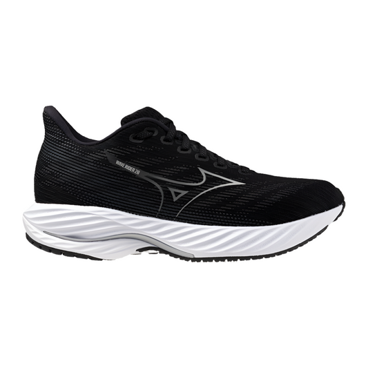 Women's Mizuno Wave Rider 28, Black/Harbor Mist, 8 B Medium