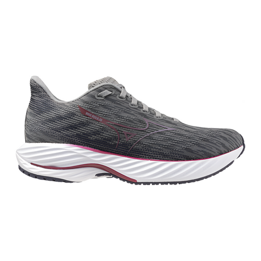 Women's Mizuno Wave Rider 28, Ultimate Grey/Cosmo Chrome, 12 B Medium
