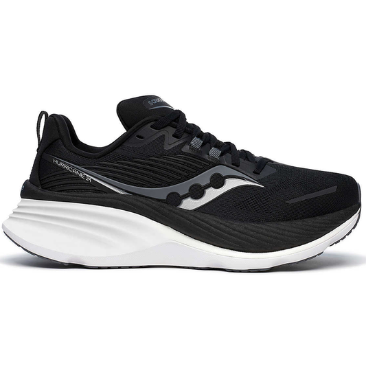 Women's Saucony Hurricane 24, Black/Carbon, 6 B Medium