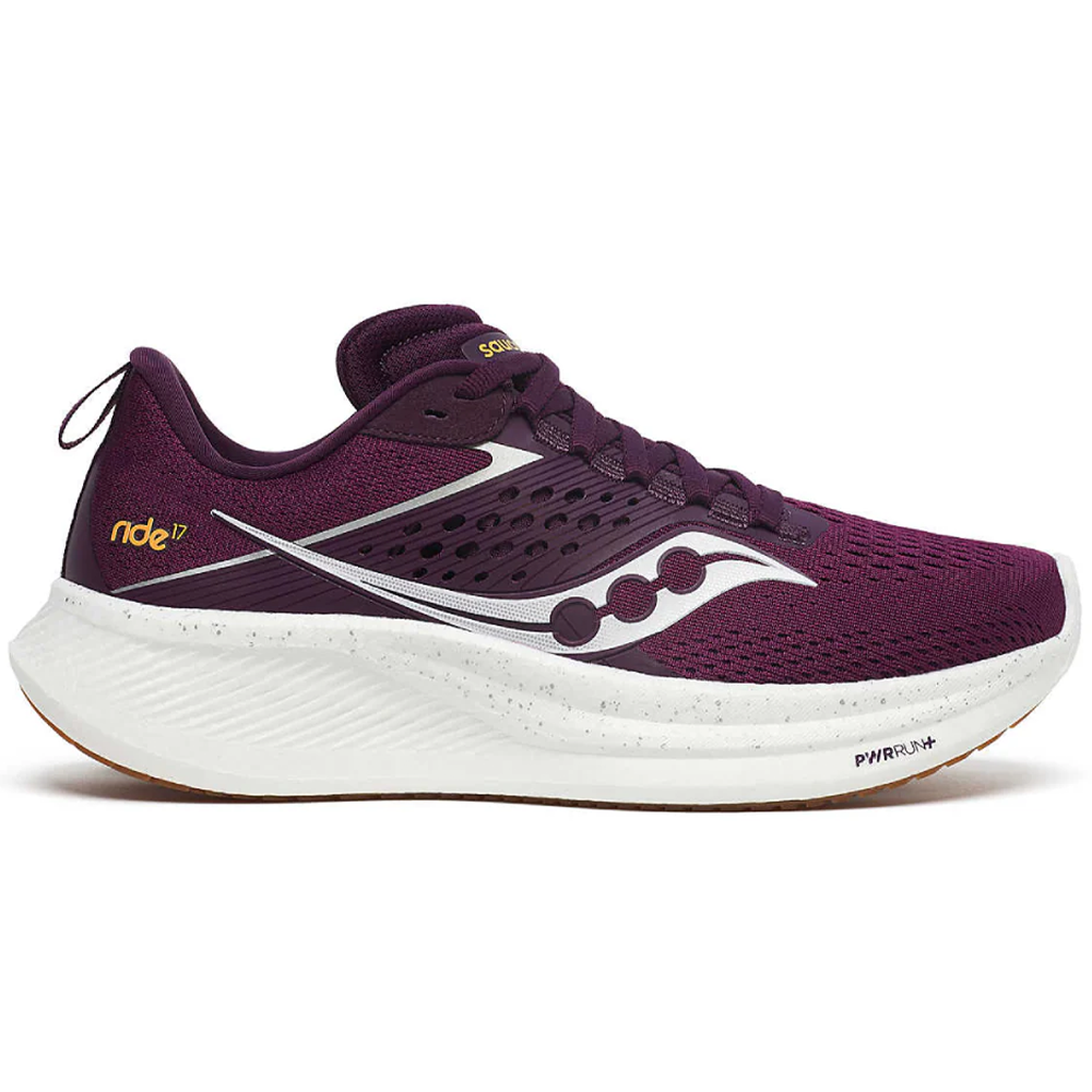 Women's Saucony Ride 17, Plum/White, 6.5 B Medium