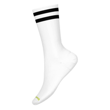 Smartwool-Athletic Targeted Cushion Stripe Crew Socks-White/Black-Pacers Running