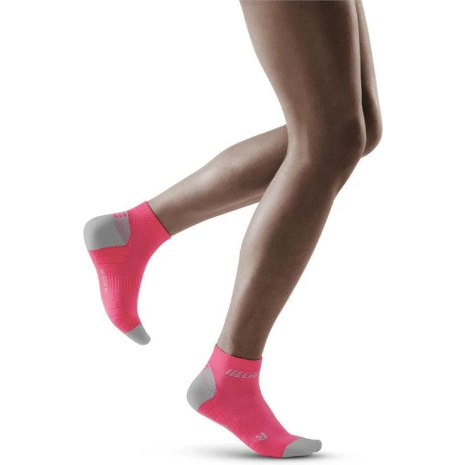 CEP-CEP Women's Low Cut Compression Socks 3.0-Rose/Light Grey-Pacers Running