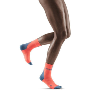 CEP-CEP Women's Short Compression Socks 3.0-Coral/Grey-Pacers Running