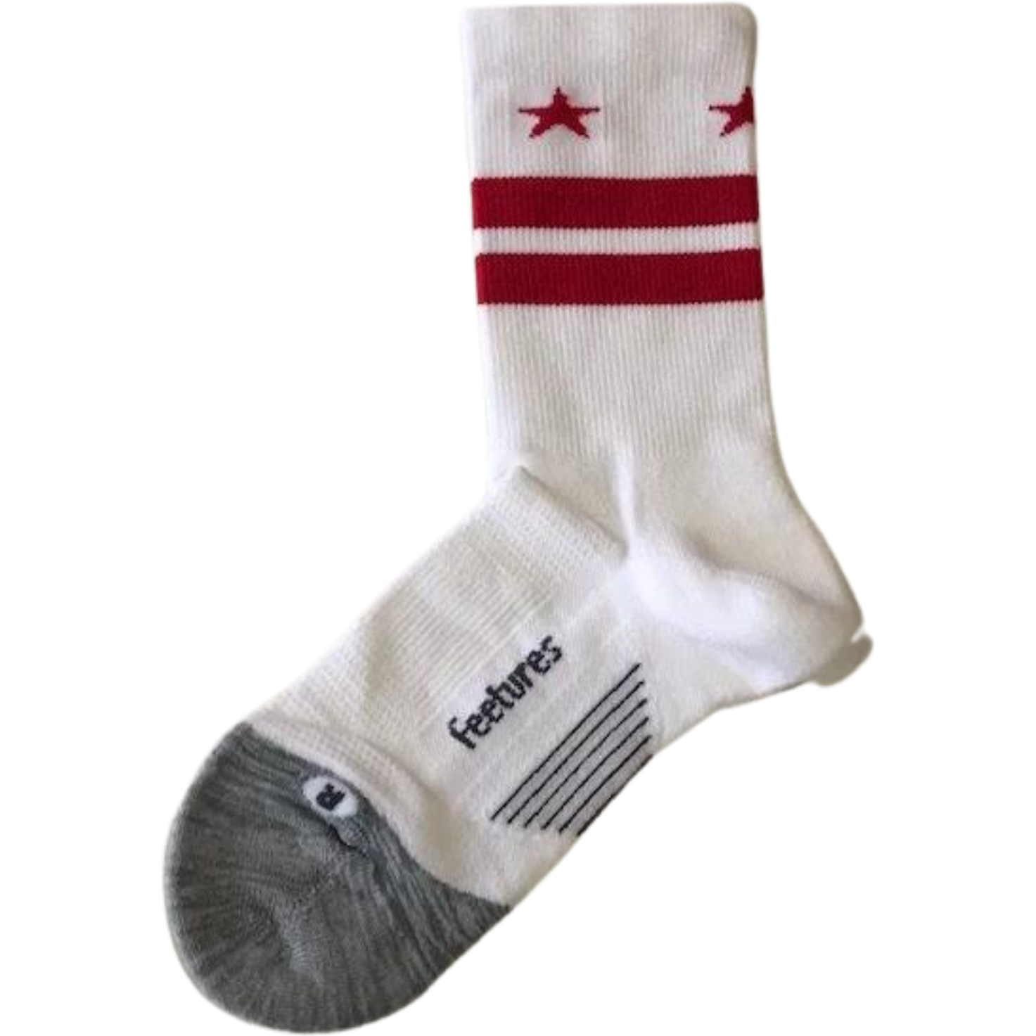 Feetures-Feetures Elite Light Cushion Dc Flag Mini Crew-White/Red-Pacers Running