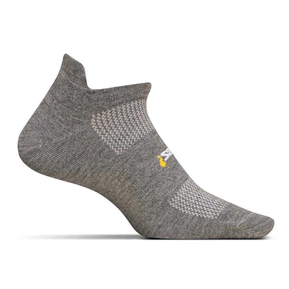 Feetures-Feetures High Performance Cushion No Show Tab-Heather Gray-Pacers Running