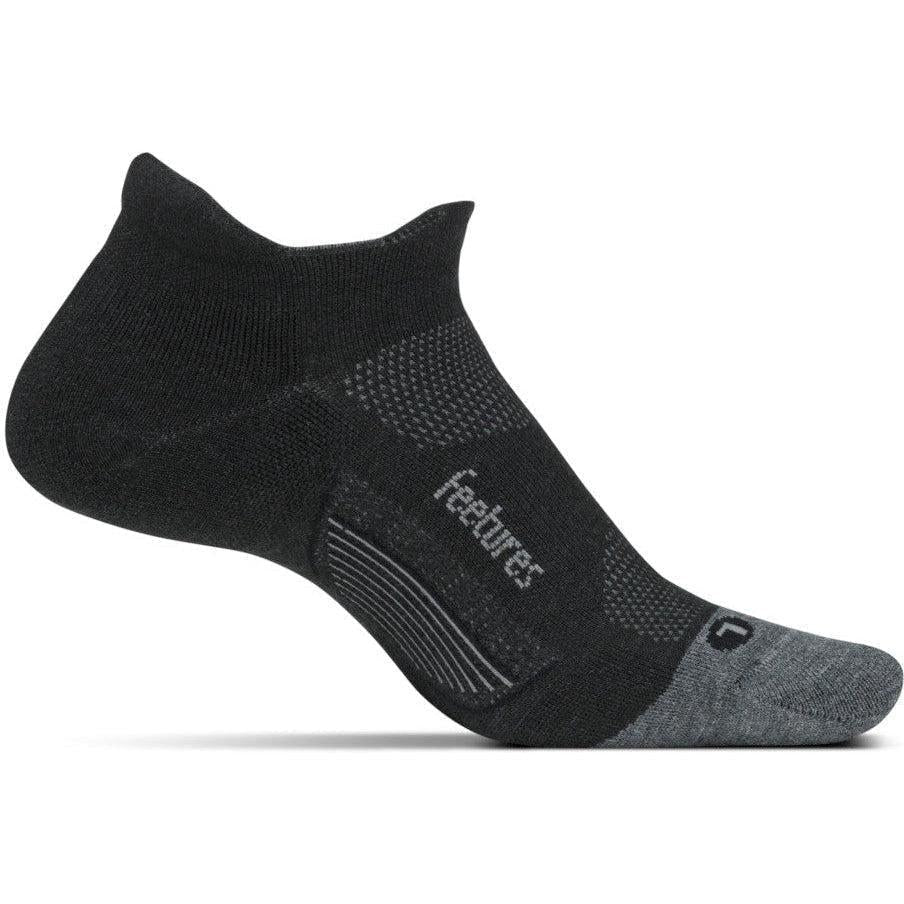 Feetures-Feetures Merino 10 Cushion No Show Tab-Charcoal-Pacers Running